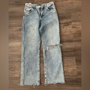Mavi Light Blue Barcelona Distressed Straight Leg Jeans